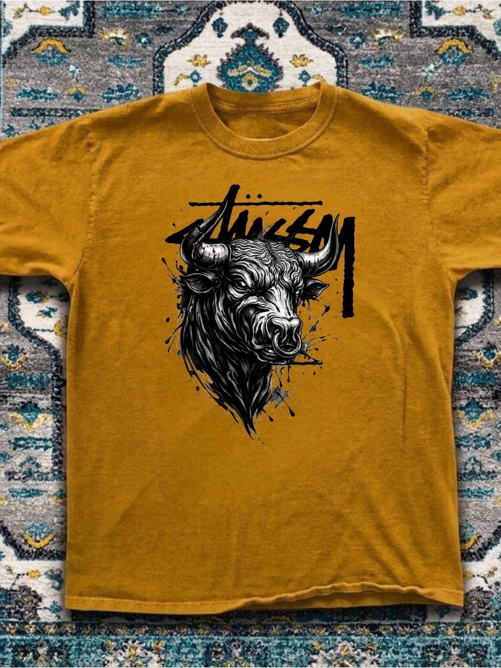 Gildan Mustard Bull Streetwear Tee
